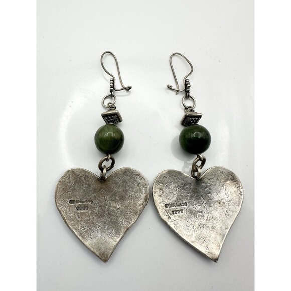 Shiana 2007 925 Sterling Silver Leaf Heart Dangle Earrings - Picture 4 of 5